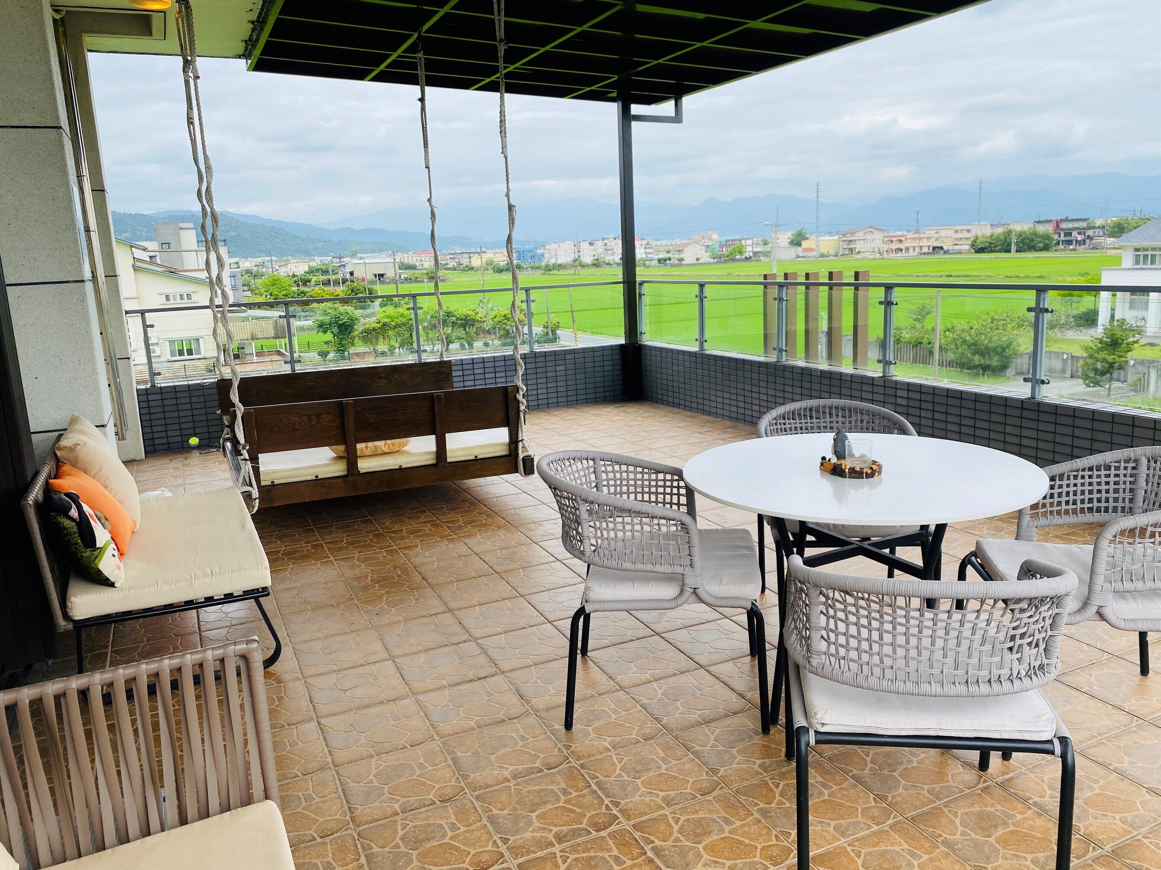 Family Room, 2 Double Beds, Balcony, Tower | Terrace/patio