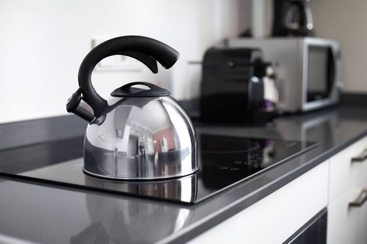 Coffee/tea maker, full-sized fridge, microwave, oven