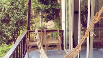 Comfort-hús á einni hæð - 1 stórt tvíbreitt rúm | Svalir