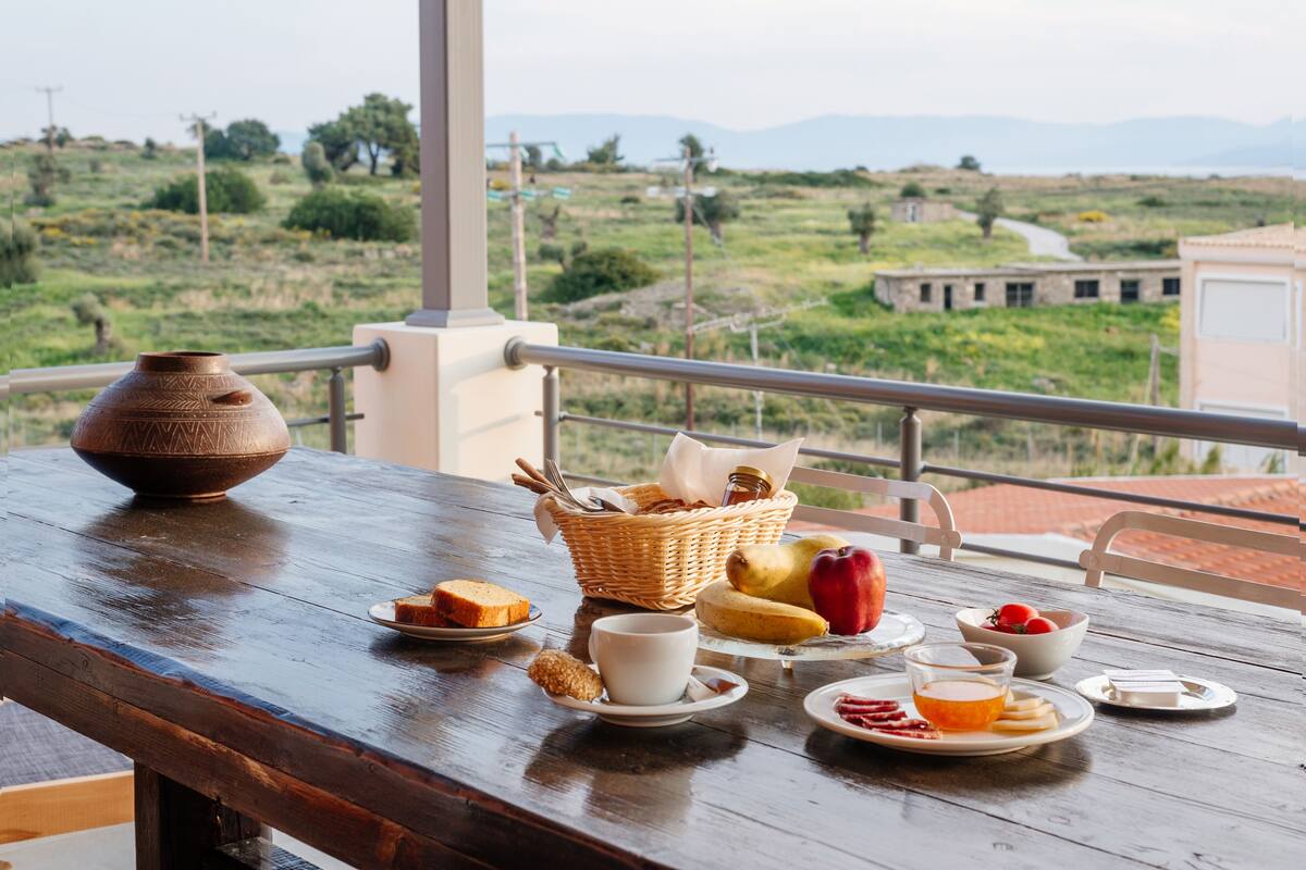 Appartamento Deluxe, 2 camere da letto, vista mare | Terrazza/patio