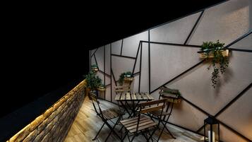 Departamento Premium, 1 cama King size y sofá cama | Terraza o patio