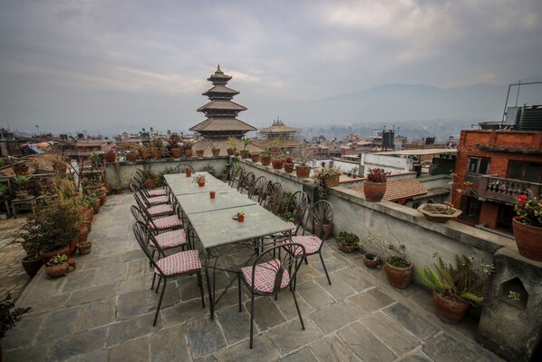 Byutsikt fra overnattingsstedet