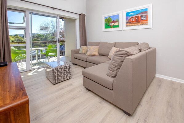 32-inch flat-screen TV with satellite channels, TV