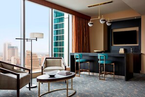 套房, 1 張特大雙人床及 1 張梳化床, 泳池景 | 客廳 | 55 吋LED 電視連有線電視頻道、電視