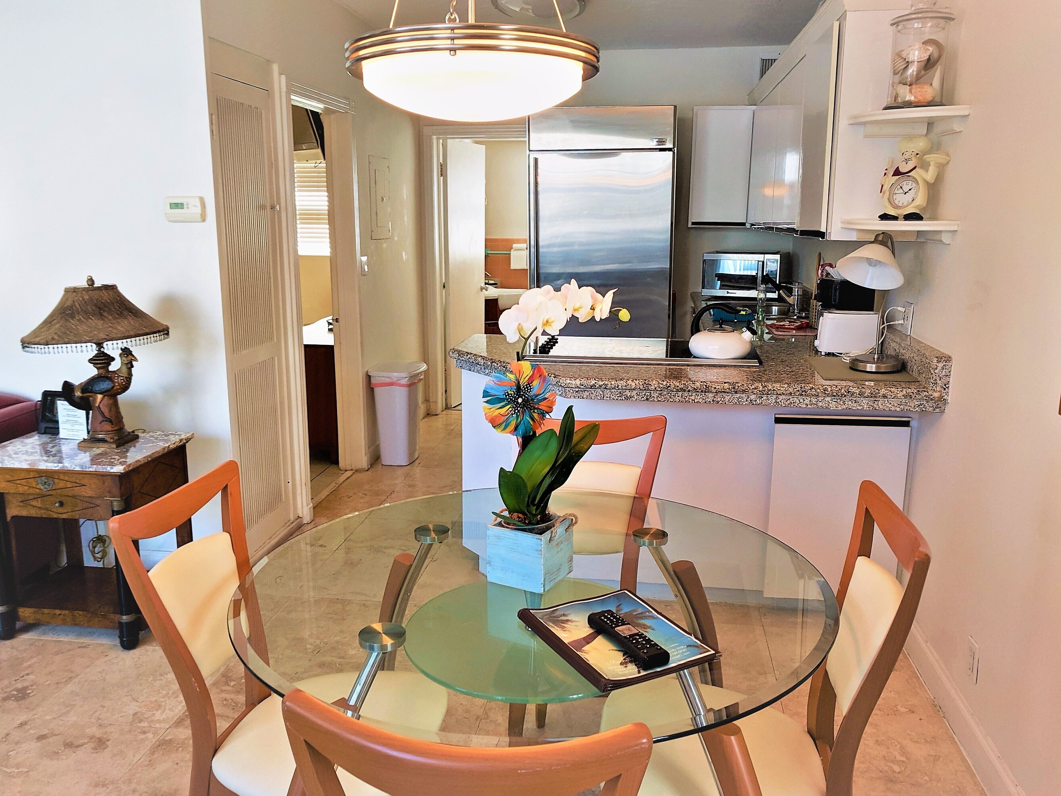 apartment 101 | private kitchen | eco-friendly cleaning products, ice maker, paper towels