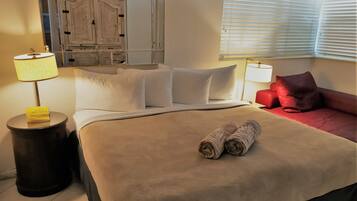 Apartment 104 | Premium bedding, in-room safe, individually decorated