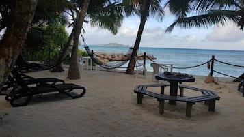 Private beach, white sand