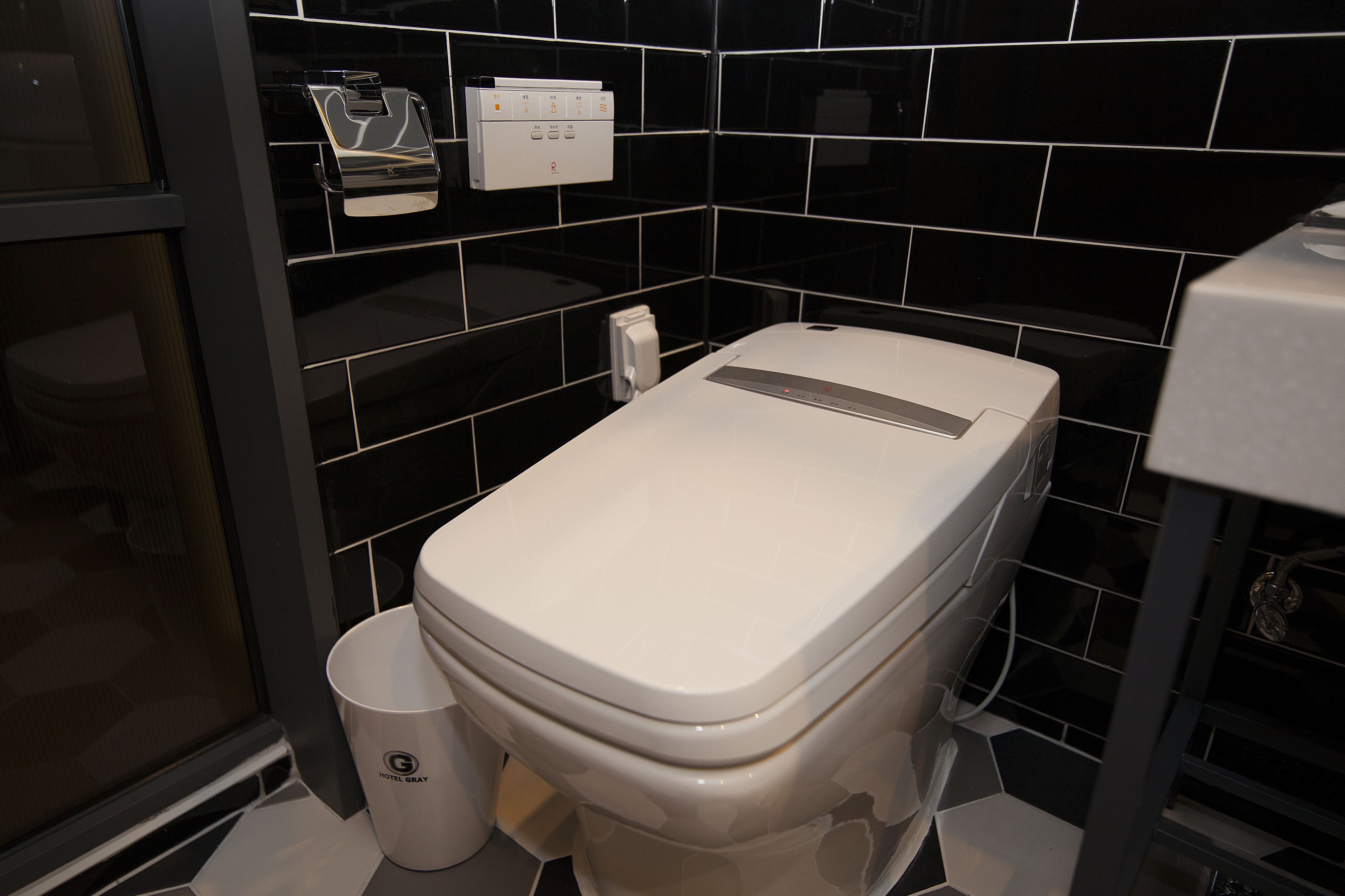 deep-soaking bathtub, free toiletries, hair dryer, bathrobes