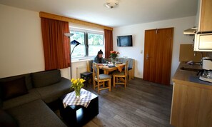 Apartemen Standar, 1 kamar tidur, balkon, pemandangan gunung (Grubigstein) | Area keluarga | TV layar datar