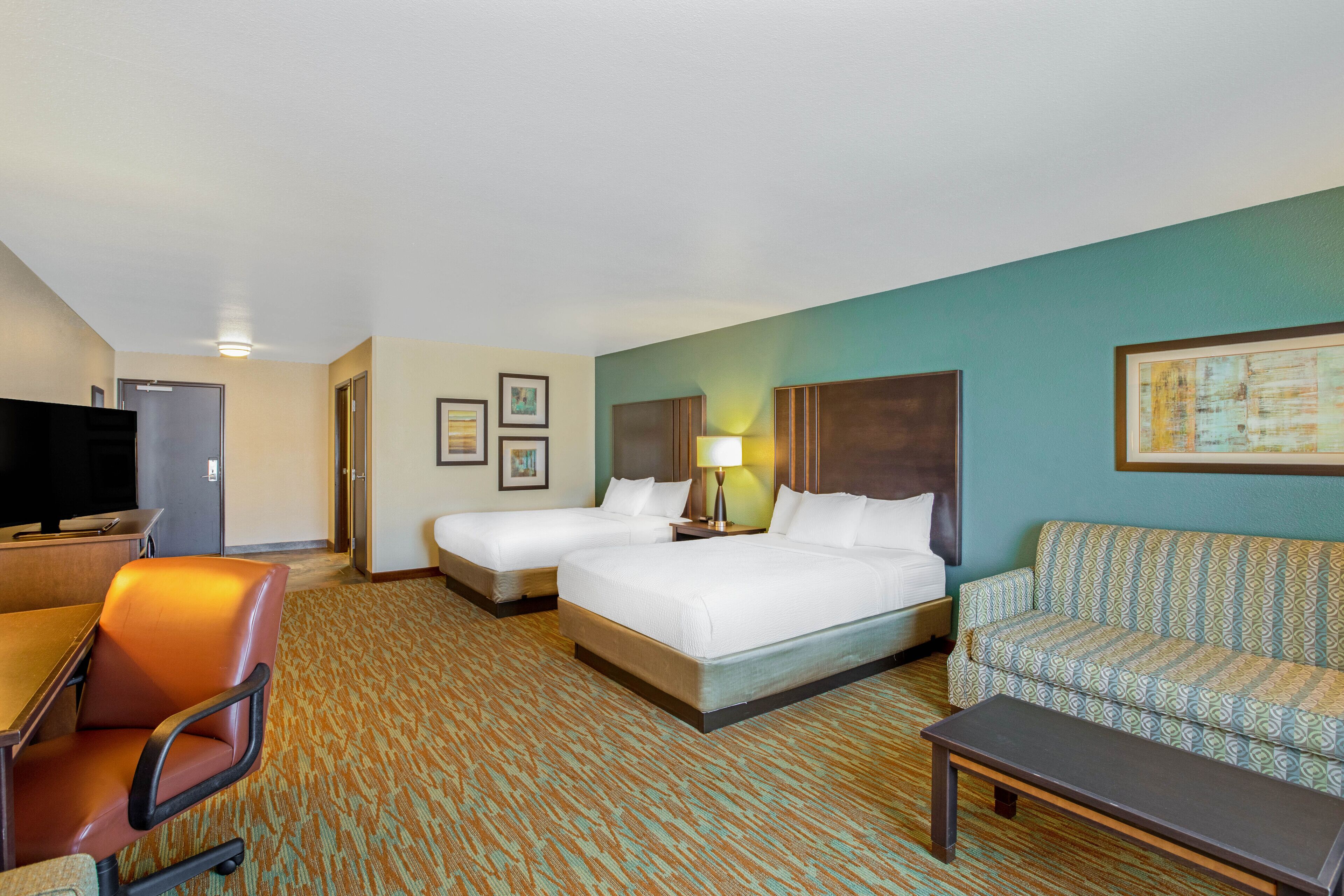 premium bedding, desk, iron/ironing board, free cots/infant beds