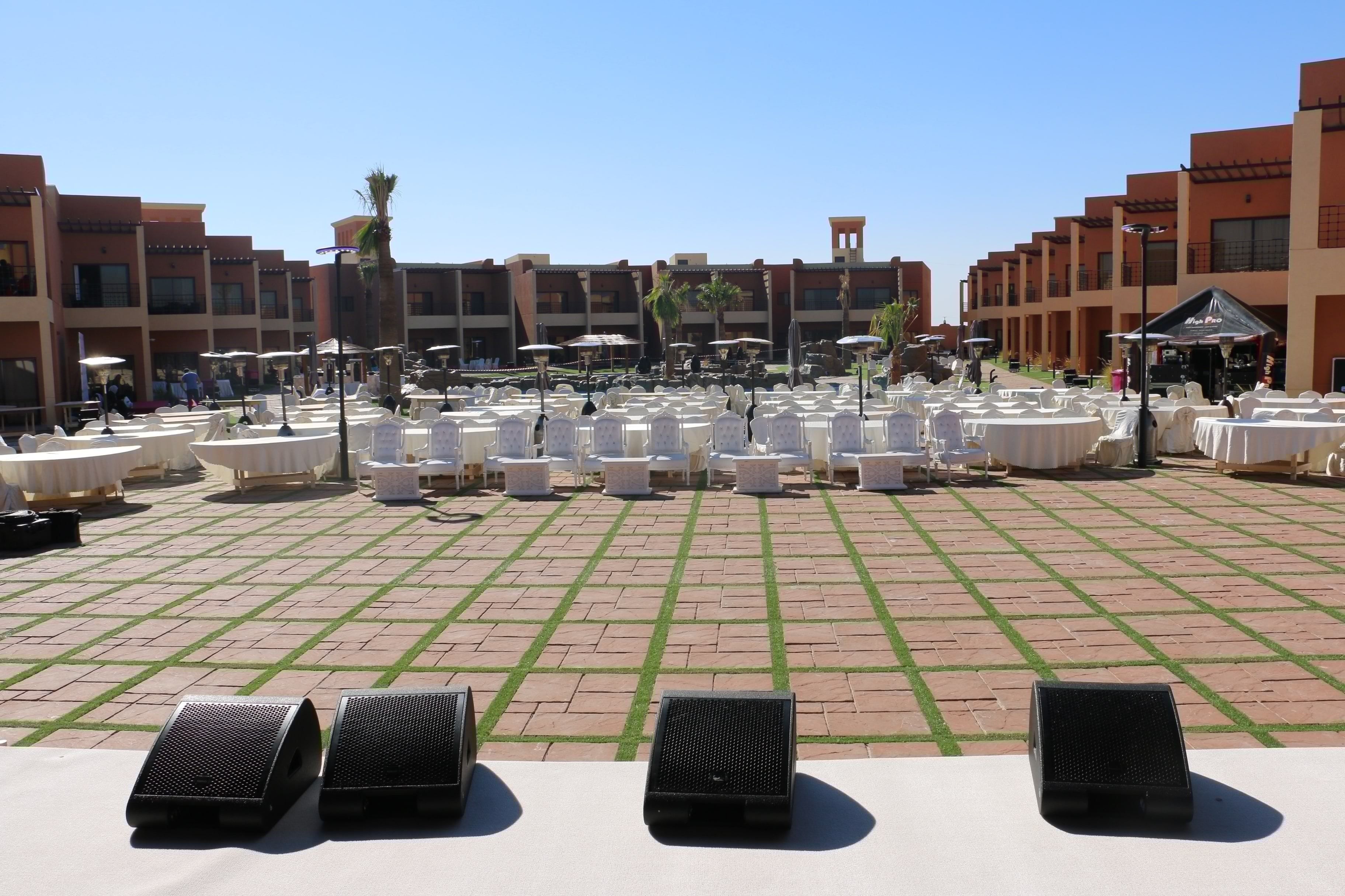 Outdoor banquet area