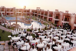 Outdoor banquet area