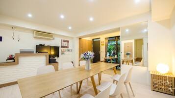 Fridge, coffee/tea maker, electric kettle