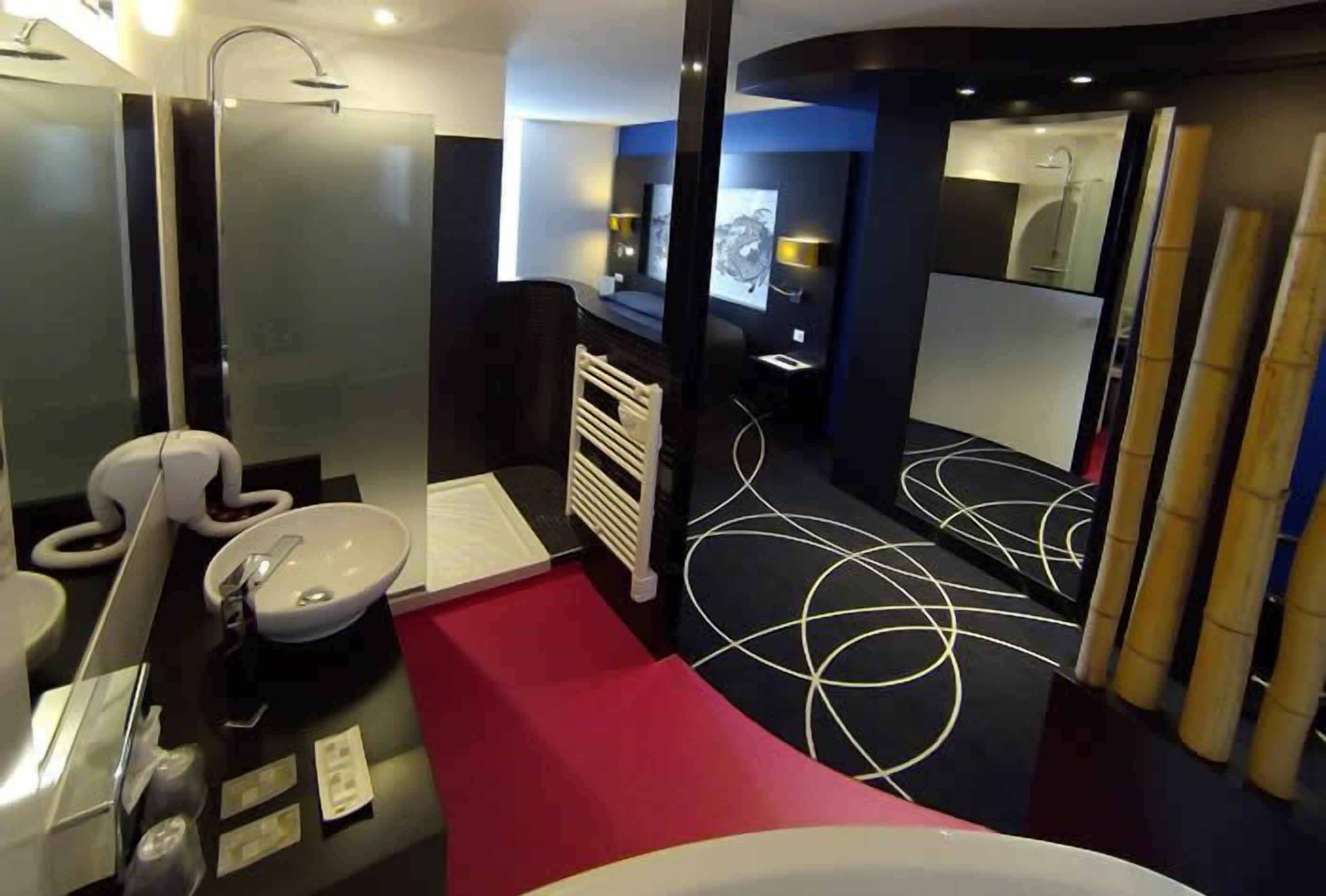 superior double room (stylia) | bathroom | free toiletries, hair dryer, towels