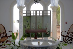 40-inch flat-screen TV with cable channels, TV