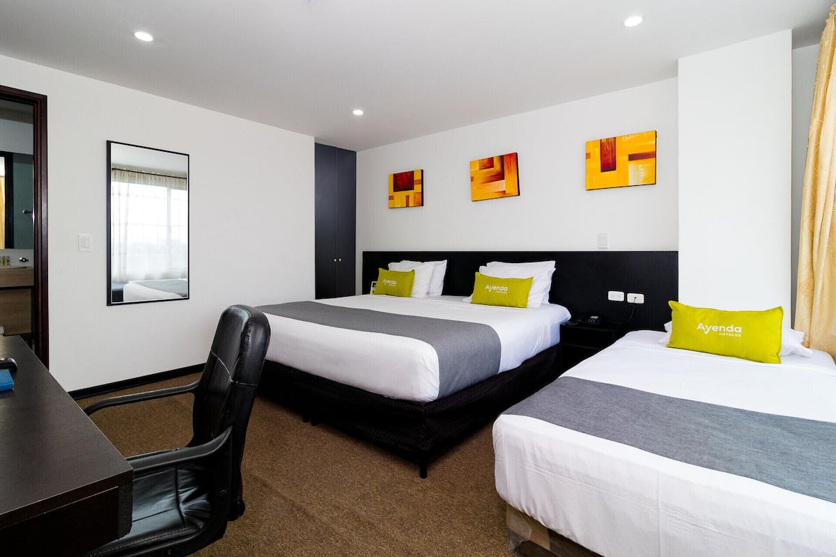 Hypo-allergenic bedding available, desk, laptop workspace, soundproofing