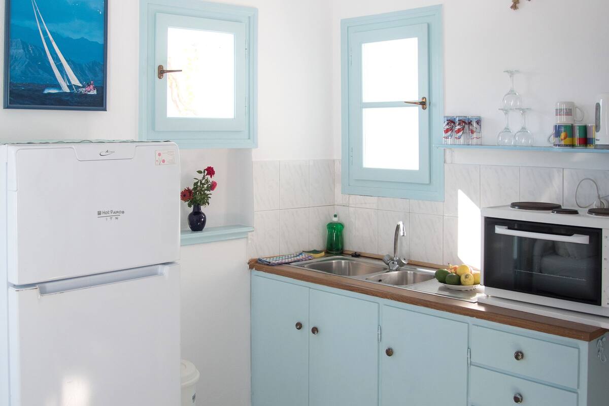 apartment, 1 bedroom, sea view | private kitchenette | fridge, stovetop, coffee/tea maker, electric kettle