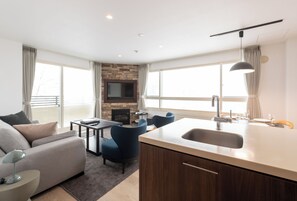 Flat-screen TV, DVD player