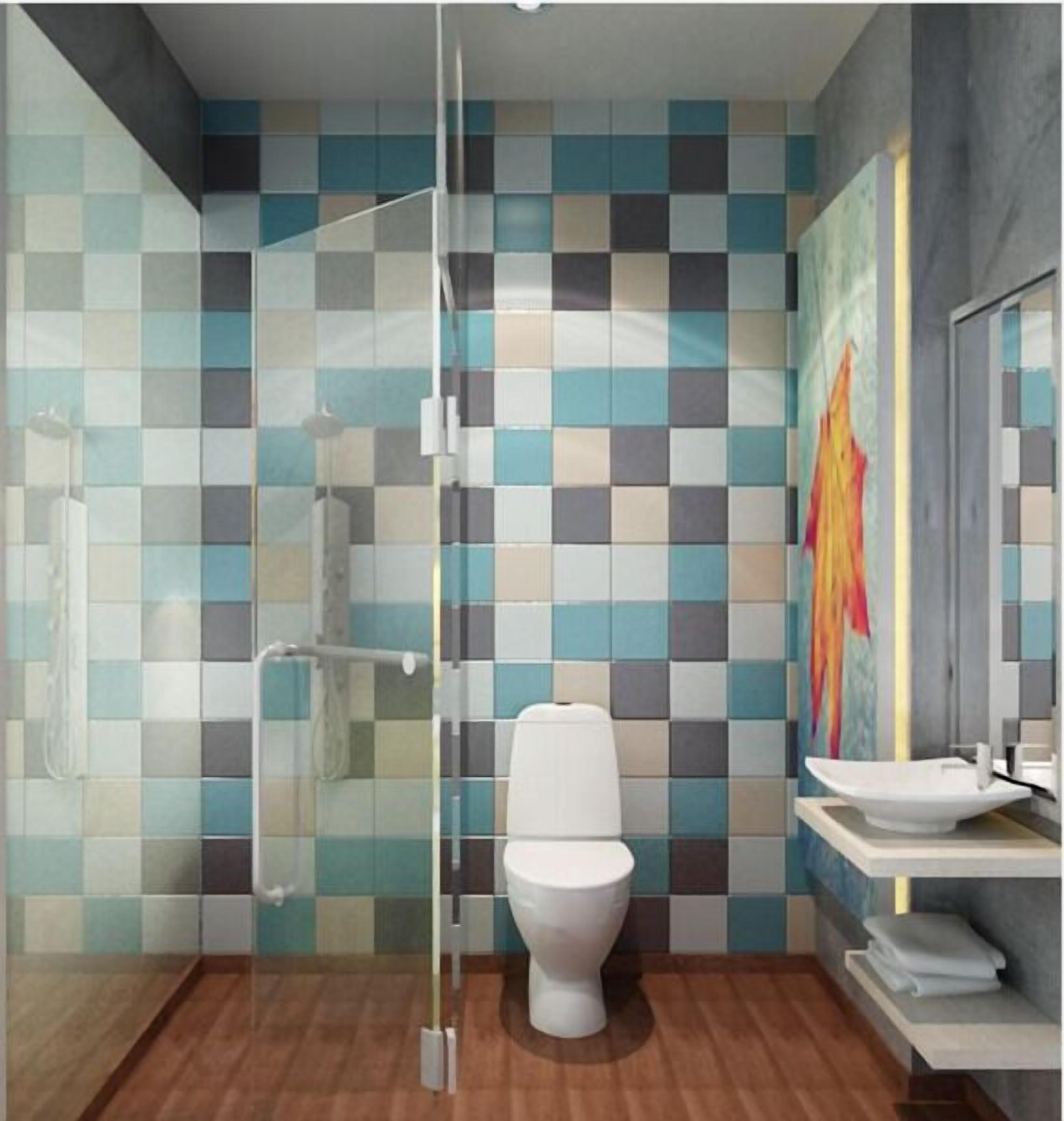 Shower, free toiletries, slippers, towels