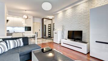 Departamento Confort, 1 habitación, balcón (4 adults) | 1 habitación, decoración personalizada y muebles diferentes