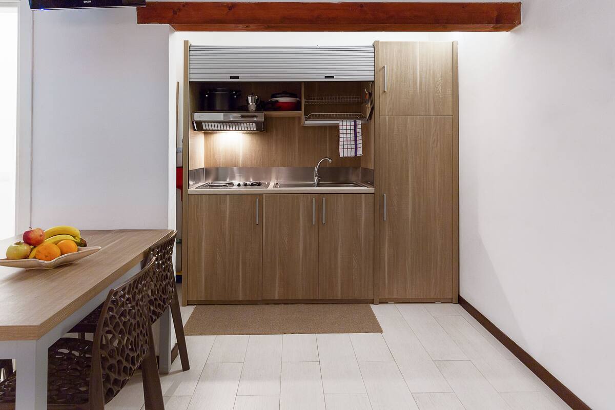 standard apartment, 1 bedroom | private kitchen | full-sized fridge, stovetop, espresso maker, coffee/tea maker