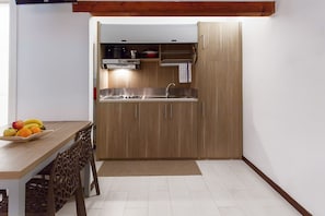 Standard Apartment, 1 Bedroom | Private kitchen | Full-size fridge, stovetop, espresso maker, coffee/tea maker
