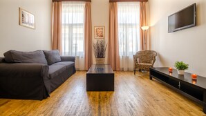 Family Apartment, 2 Bedrooms, Refrigerator & Microwave | Living room - V lesicku residence (Prague)