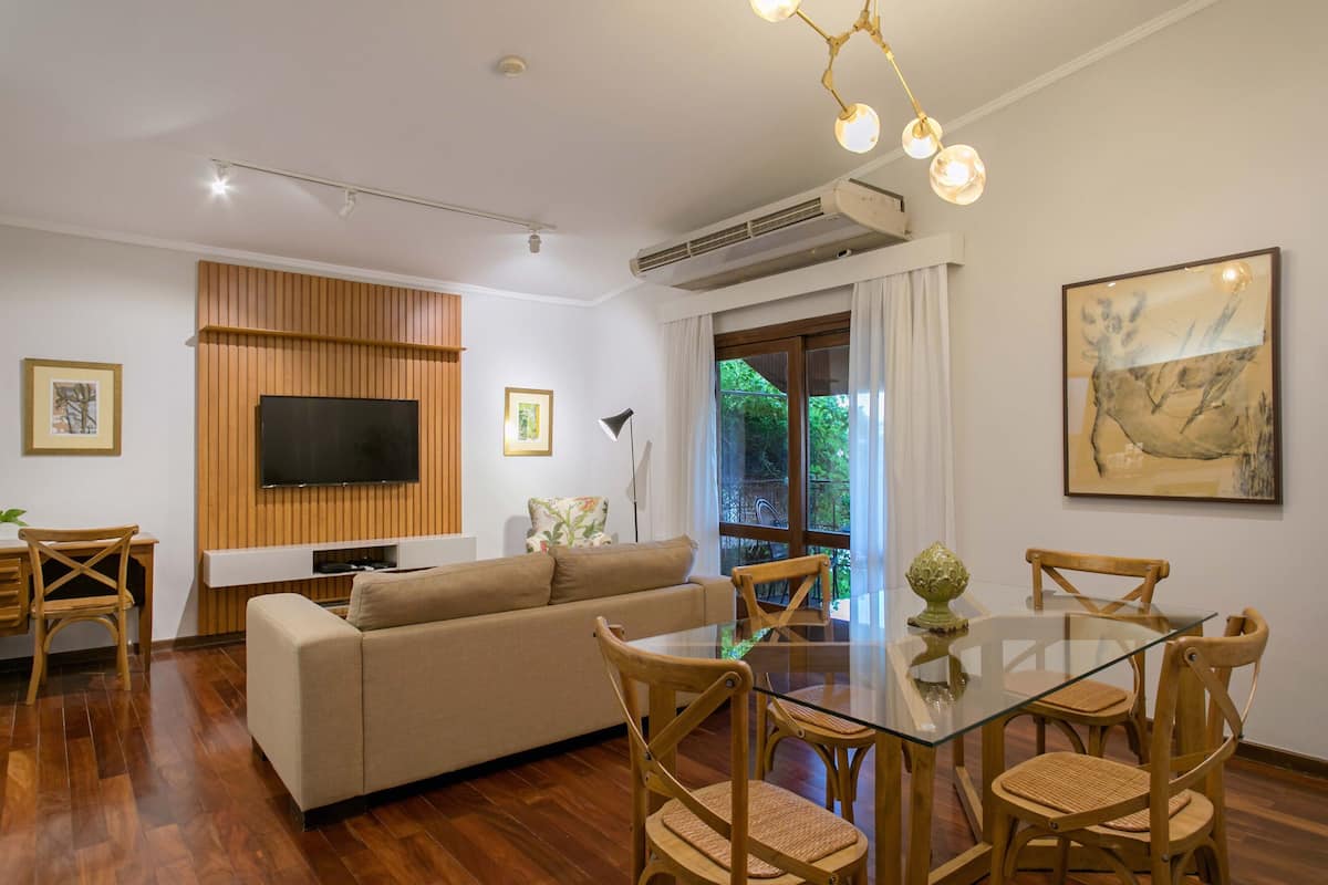 Family Apartment, 1 King Bed with Sofa bed, Kitchen, Garden Area | Premium bedding, free minibar items, in-room safe