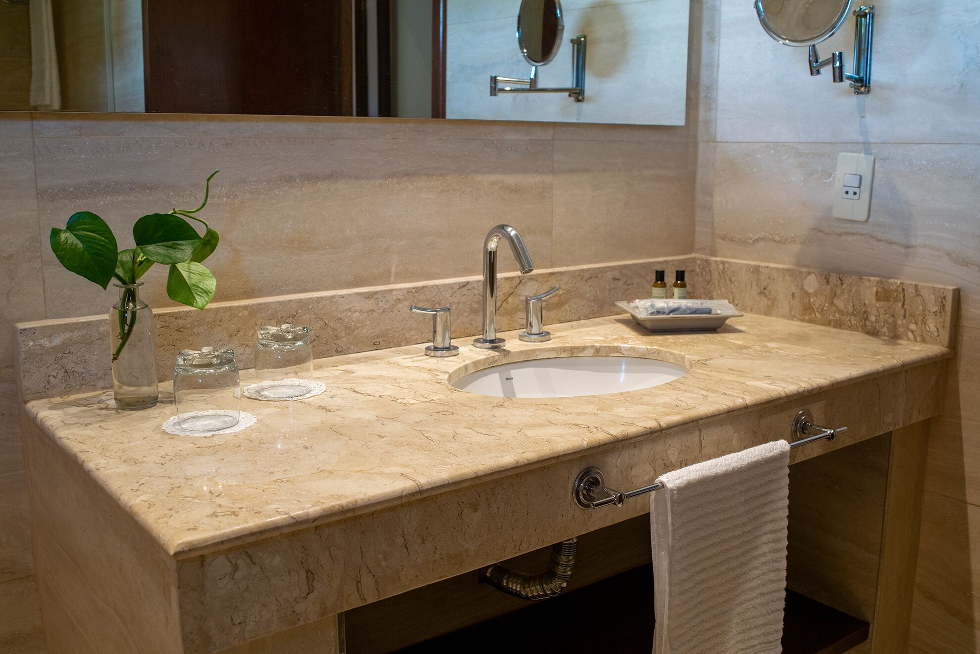 superior studio suite, 1 king bed with sofa bed, kitchenette | bathroom | free toiletries, hair dryer, slippers, towels