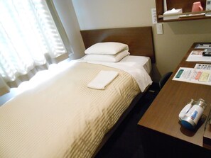 Desk, free WiFi, bed sheets