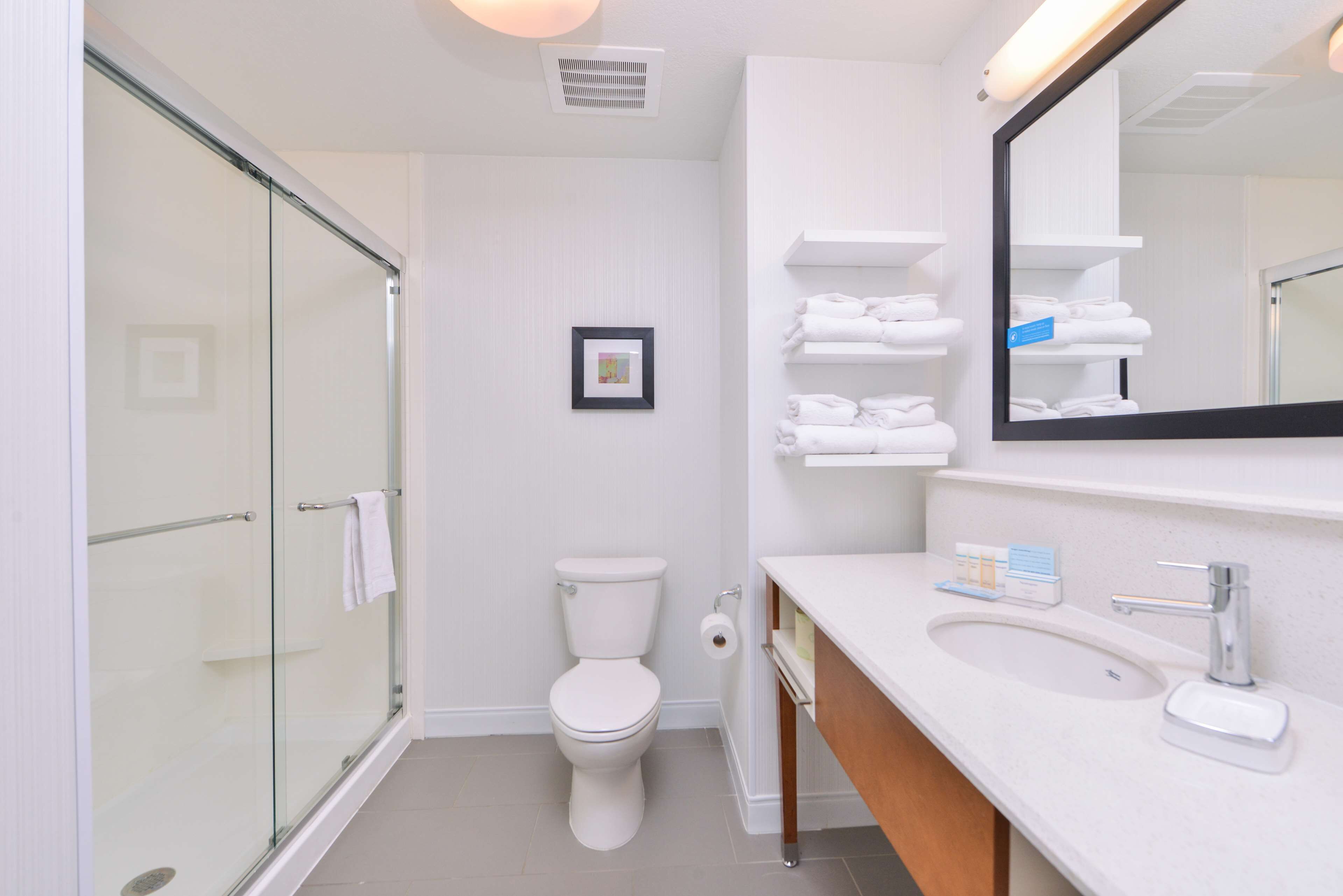 room, 2 queen beds, non smoking, refrigerator & microwave | bathroom shower