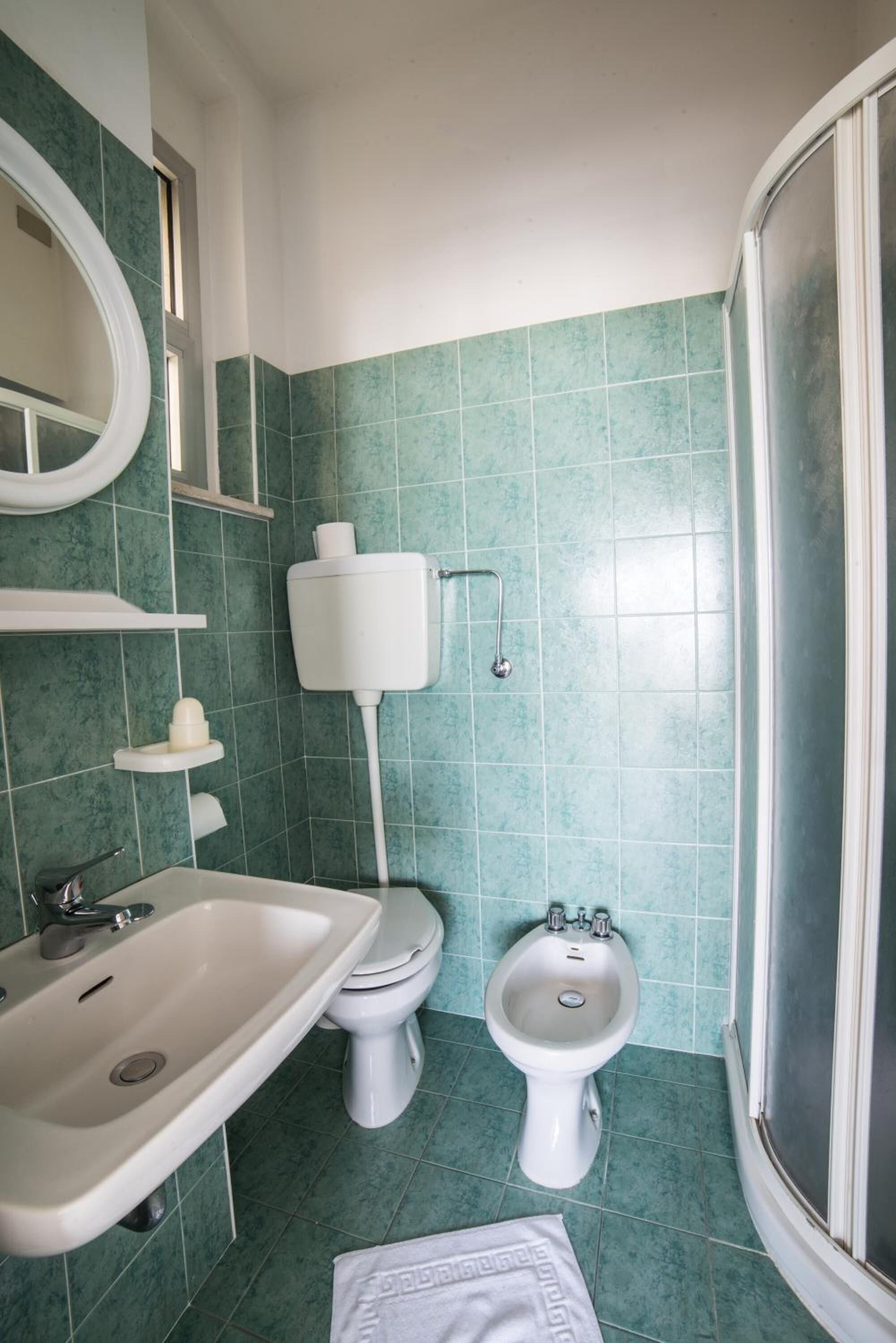 shower, free toiletries, hair dryer, bidet