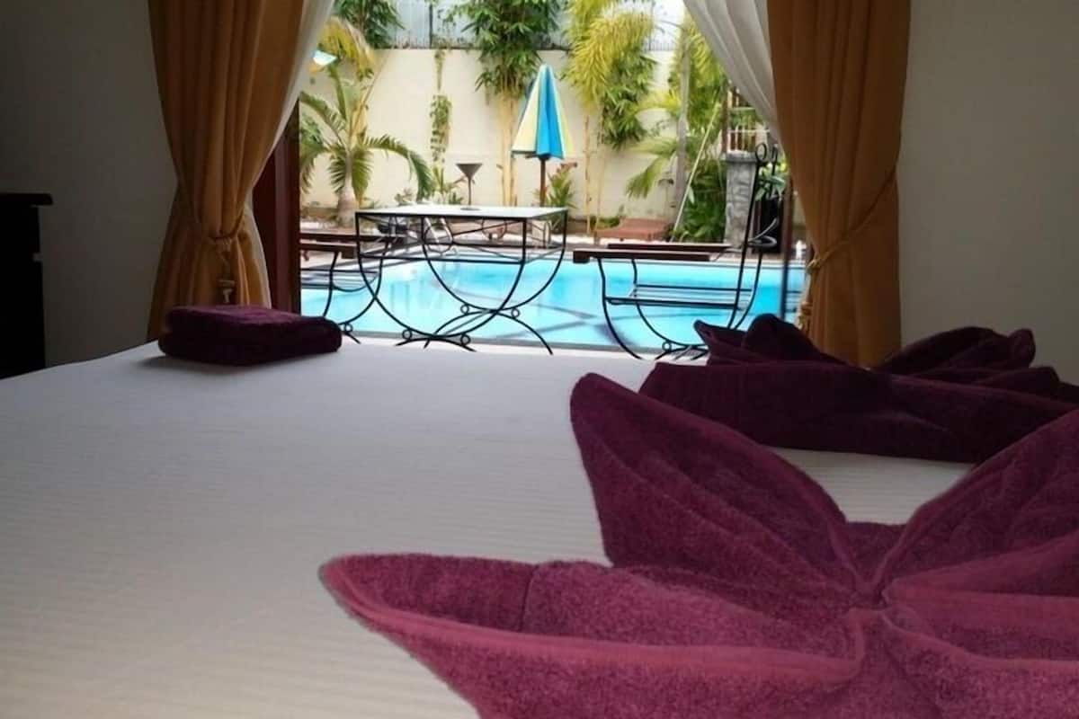Deluxe Double Room, 1 King Bed, Pool View | Premium bedding, desk, iron/ironing board, free WiFi