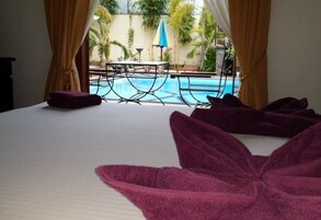 Deluxe Double Room, 1 King Bed, Pool View | Premium bedding, desk, iron/ironing board (on request), free WiFi