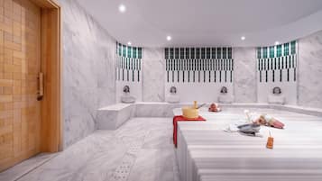 Tyrkisk bad/hammam, kropsbehandlinger, aromaterapi, hot stone-massage