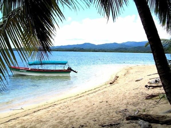 Private beach, white sand