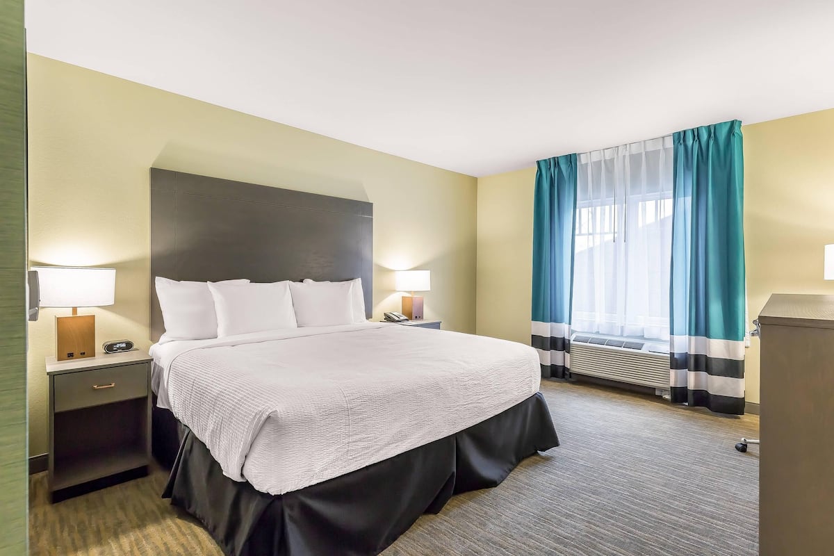 Kamer, 1 kingsize bed, toegankelijk voor mindervaliden, niet-roken | 1 slaapkamer, luxe beddengoed, een bureau, verduisterende gordijnen