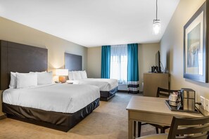 Ropa de cama de alta calidad, escritorio y cortinas blackout