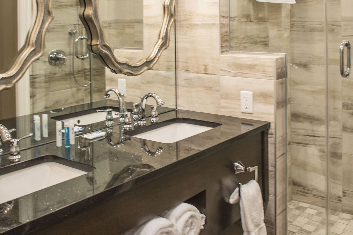 free toiletries, hair dryer, towels, soap