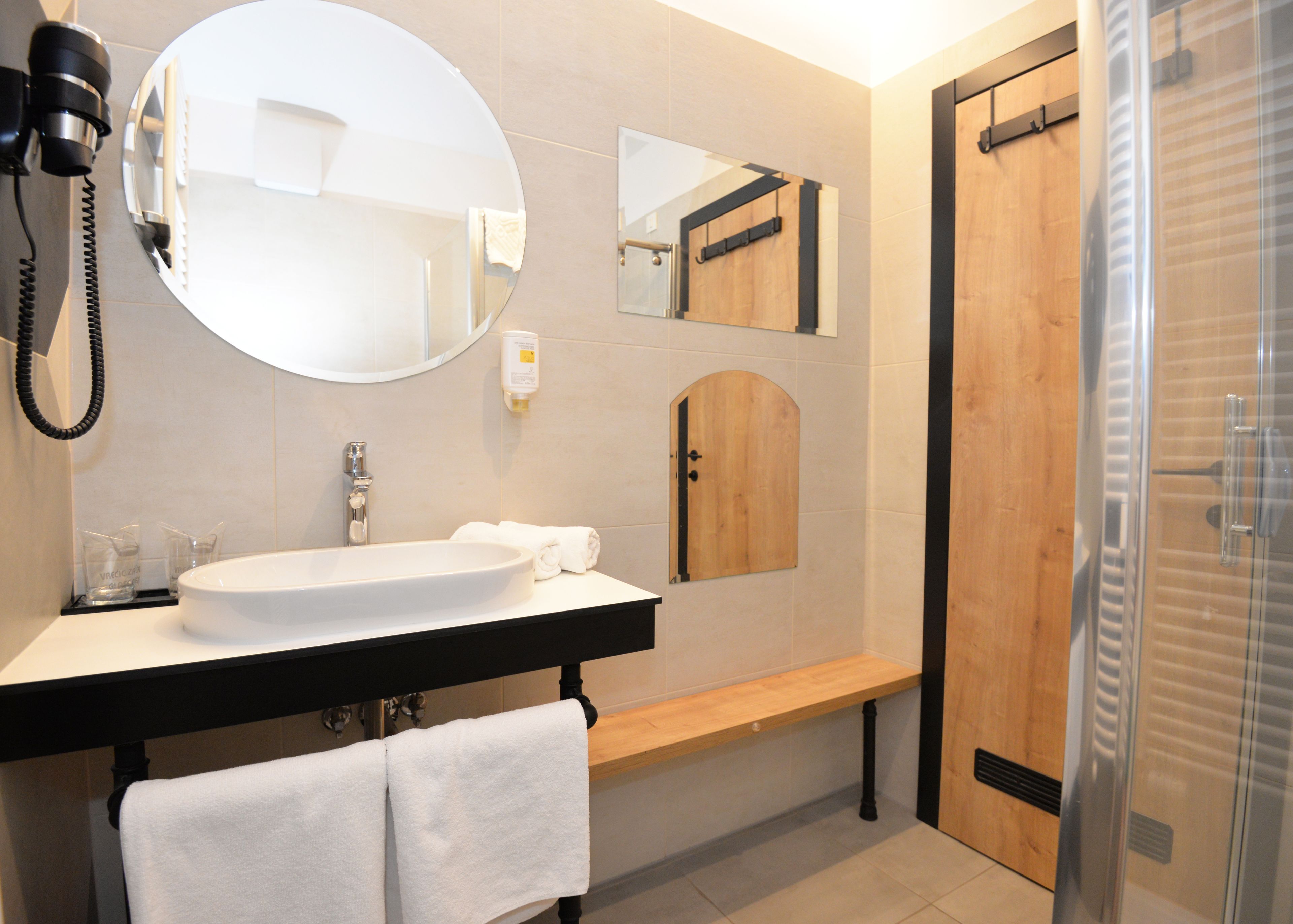 superior double room | bathroom | free toiletries, hair dryer, towels