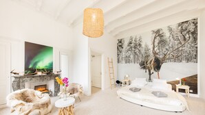 Habitación romántica con 2 camas individuales, 1 cama matrimonial