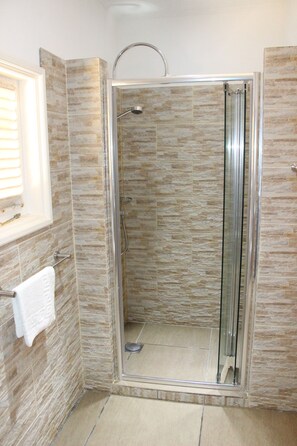 华丽公寓 | 浴室 | 淋浴设施、大花洒淋浴喷头、免费洗浴用品、吹风机