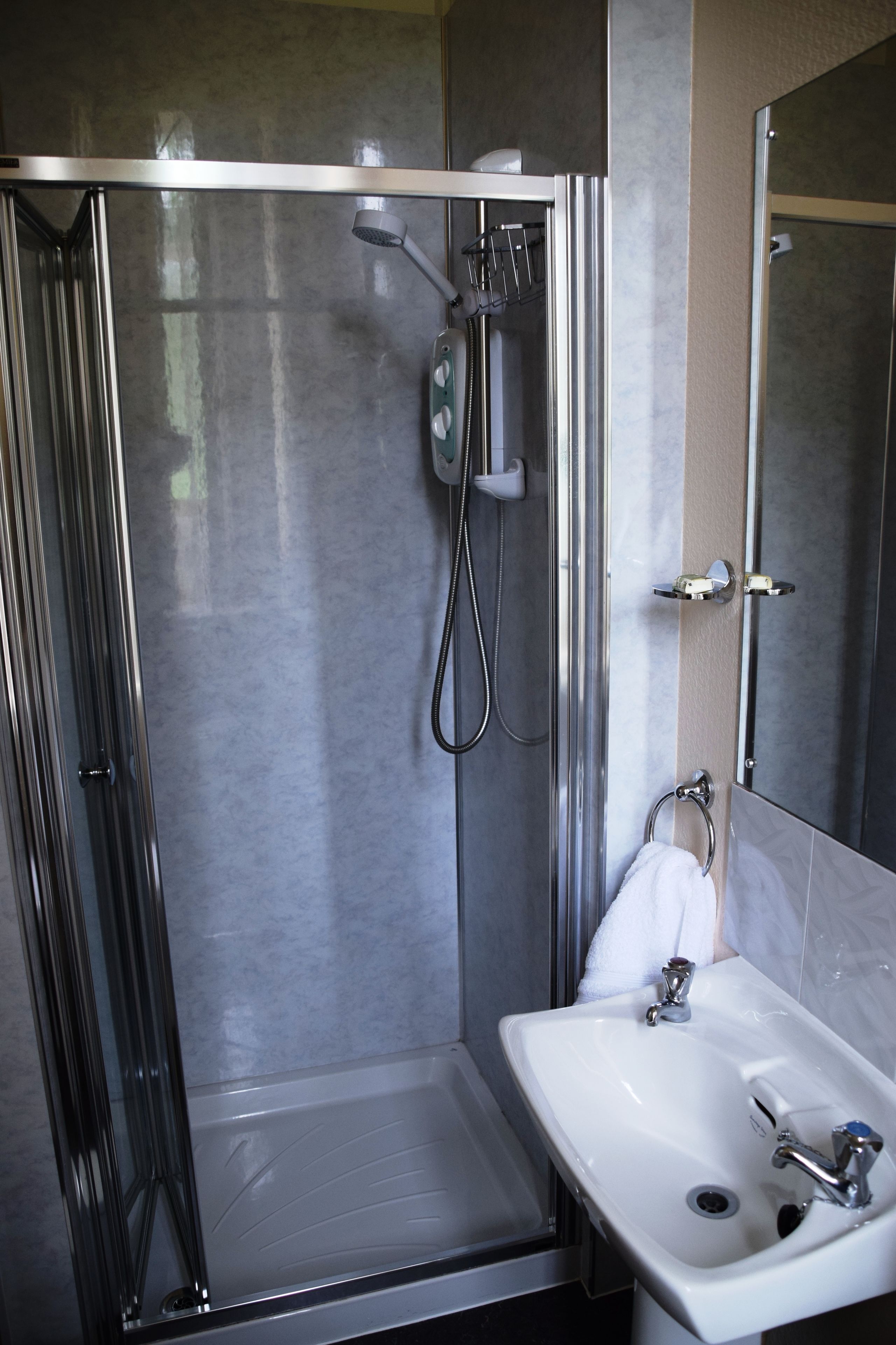 free toiletries, hair dryer, towels