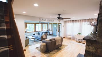 Flat-screen TV, DVD player