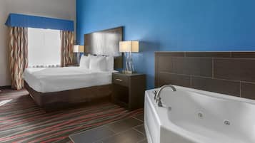 Suite, 1 cama King size, para no fumadores, hidromasaje | 1 habitación, ropa de cama de alta calidad y camas con pillow-top