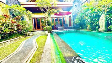 Luxury Villa, 1 Bedroom, Private Pool | Minibar, in-room safe, desk, laptop workspace