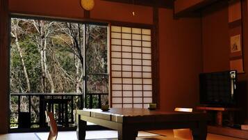 Japanese Room with Private Open-air Bath  (10 and 6 Tatami-mat Rooms Connected), Smoking | Free WiFi
