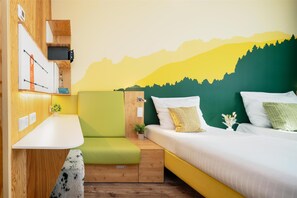 1 slaapkamer, luxe beddengoed, een kluis op de kamer, een bureau