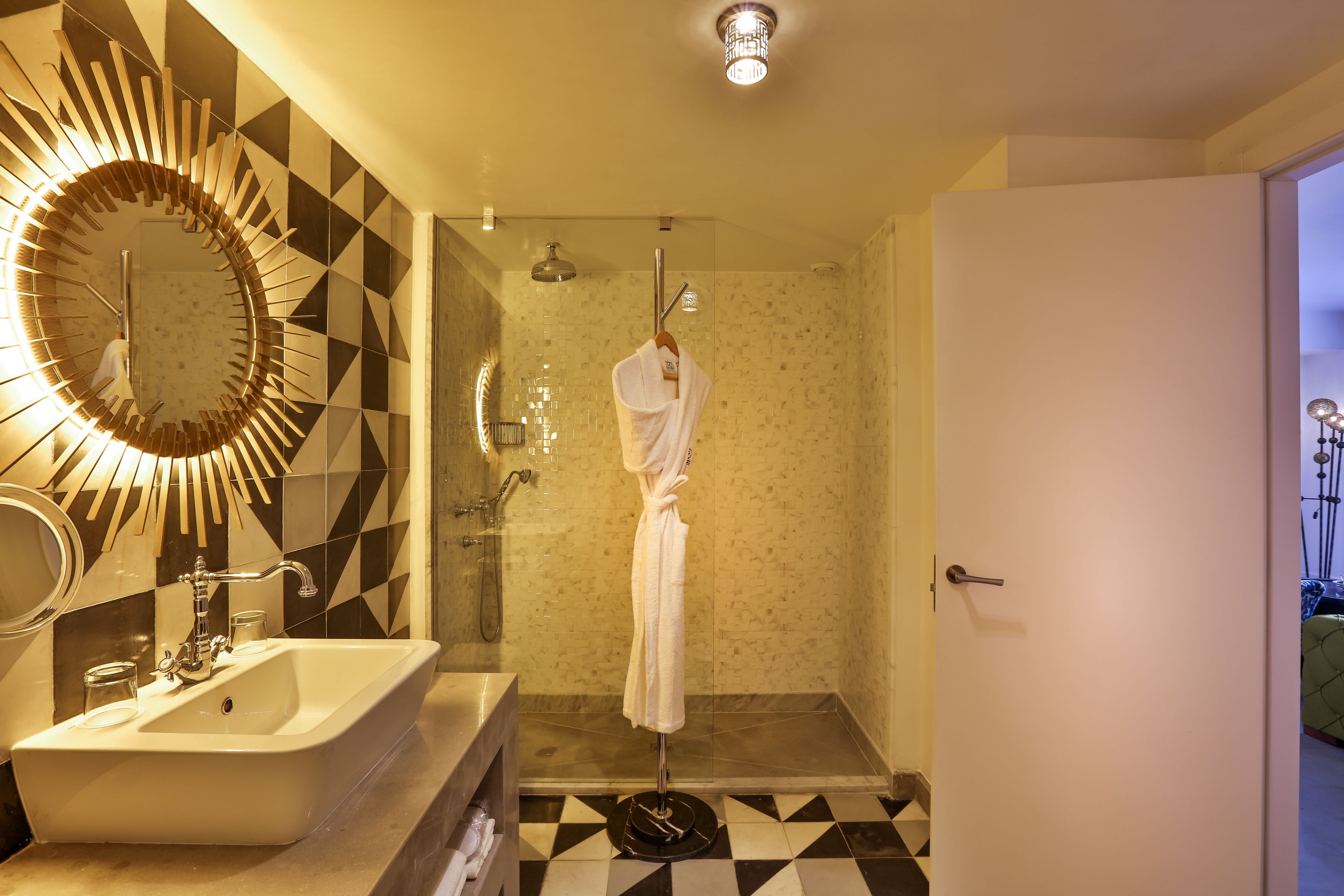 suite (prestige) | bathroom | shower, rainfall showerhead, designer toiletries, hair dryer