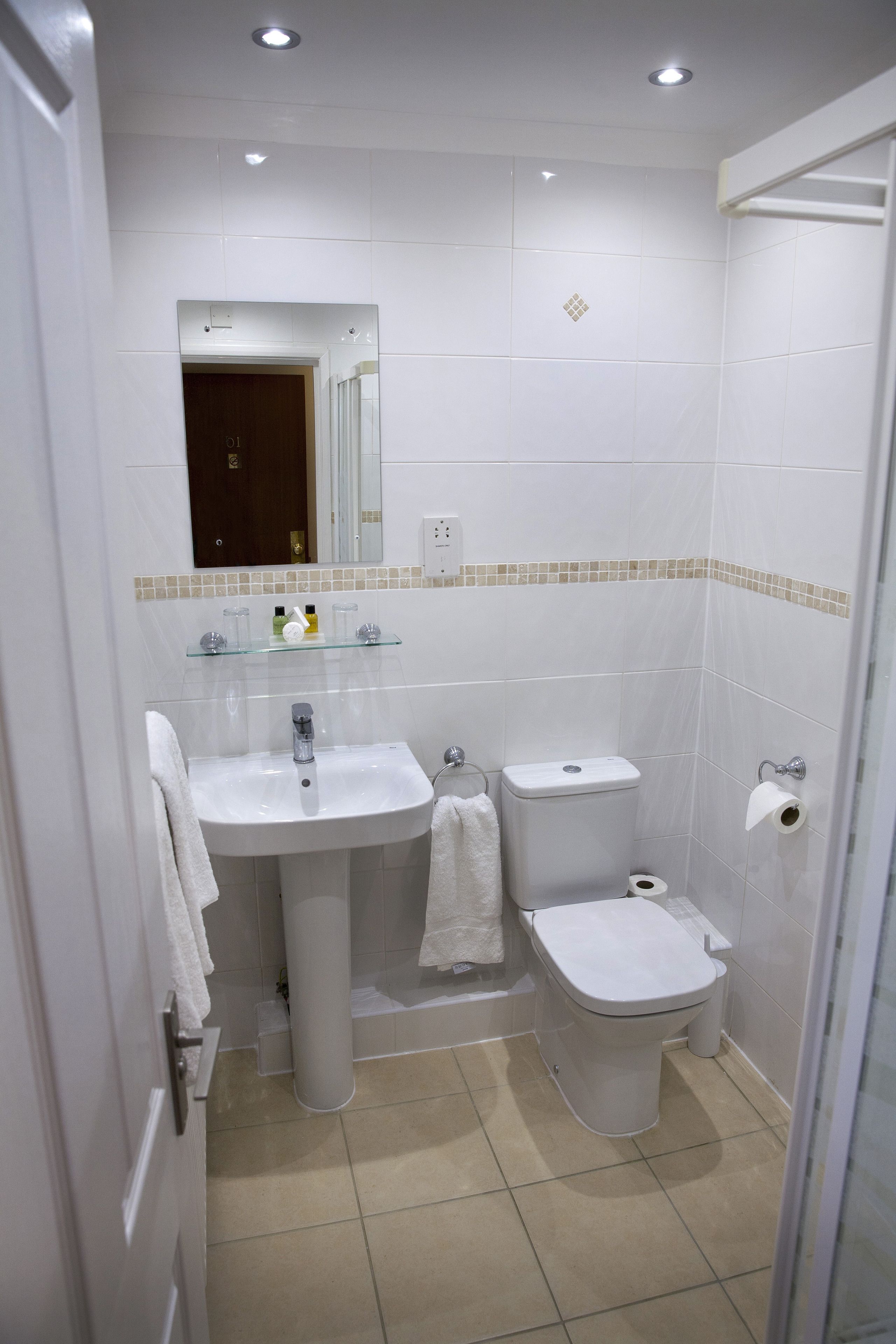 free toiletries, hair dryer, towels